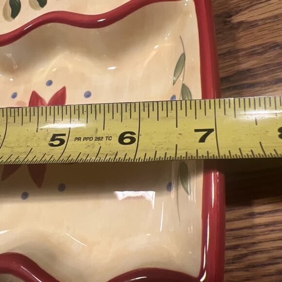 RARE Pfaltzgraff NAPOLI 14” 3-part Divided Snack Plate / Tray + Handles PERFECT - Picture 11 of 11